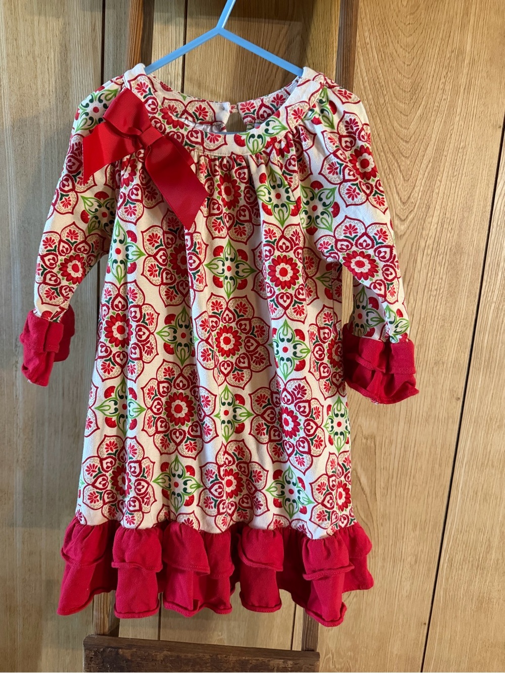 Counting Daisies Floral Dress with Red Bow Accent